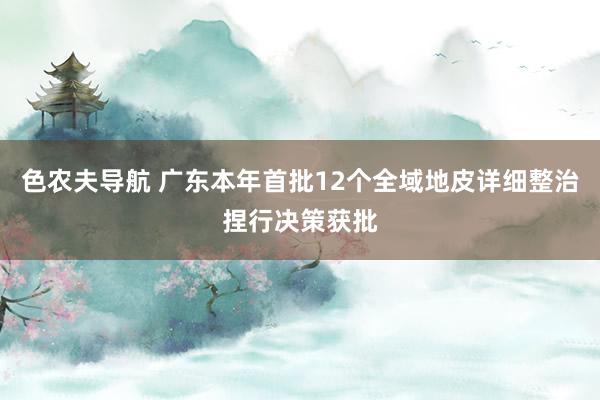 色农夫导航 广东本年首批12个全域地皮详细整治捏行决策获批