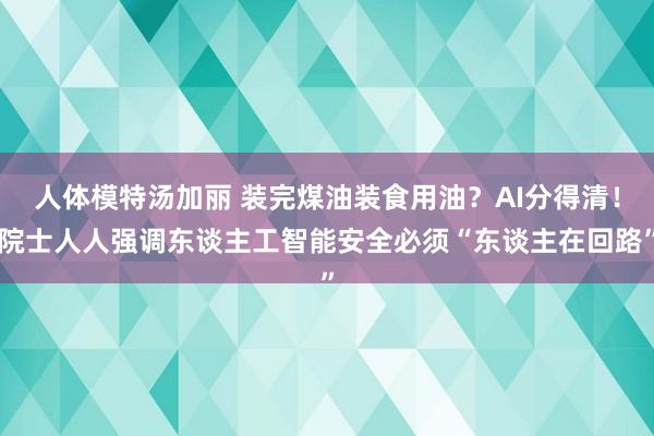 人体模特汤加丽 装完煤油装食用油？AI分得清！院士人人强调东谈主工智能安全必须“东谈主在回路”
