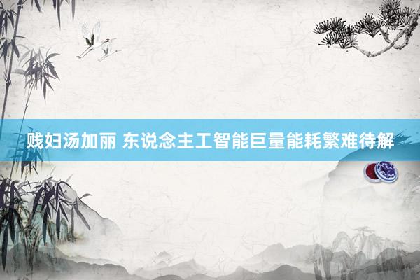 贱妇汤加丽 东说念主工智能巨量能耗繁难待解