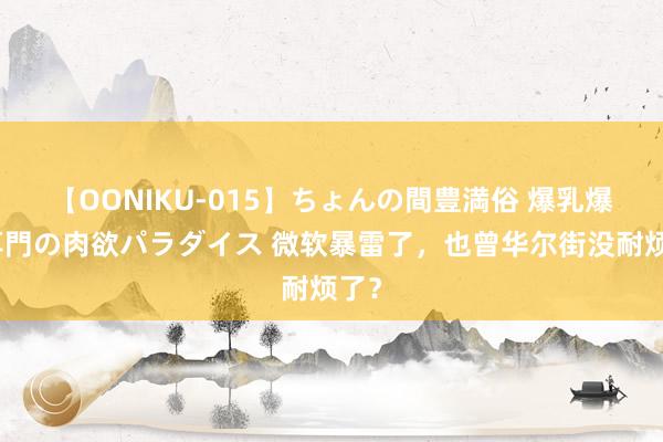 【OONIKU-015】ちょんの間豊満俗 爆乳爆尻専門の肉欲パラダイス 微软暴雷了，也曾华尔街没耐烦了？