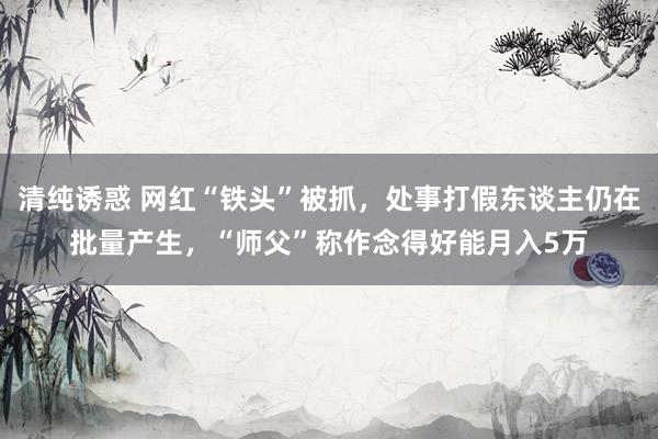 清纯诱惑 网红“铁头”被抓，处事打假东谈主仍在批量产生，“师父”称作念得好能月入5万