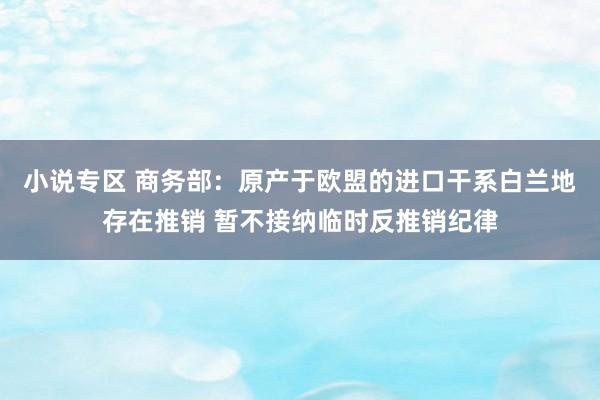 小说专区 商务部：原产于欧盟的进口干系白兰地存在推销 暂不接纳临时反推销纪律