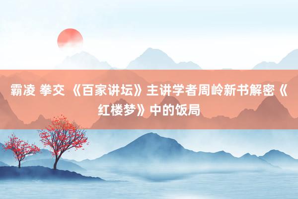霸凌 拳交 《百家讲坛》主讲学者周岭新书解密《红楼梦》中的饭局