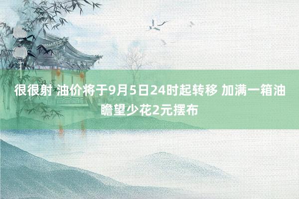 很很射 油价将于9月5日24时起转移 加满一箱油瞻望少花2元摆布