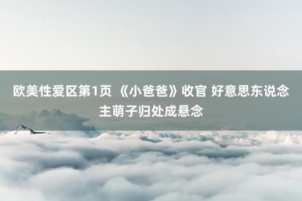 欧美性爱区第1页 《小爸爸》收官 好意思东说念主萌子归处成悬念