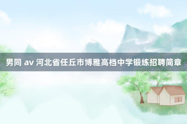 男同 av 河北省任丘市博雅高档中学锻练招聘简章
