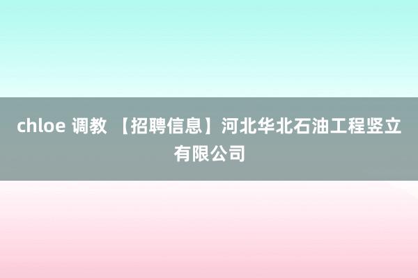 chloe 调教 【招聘信息】河北华北石油工程竖立有限公司