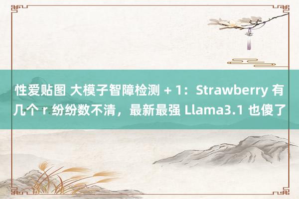 性爱贴图 大模子智障检测 + 1：Strawberry 有几个 r 纷纷数不清，最新最强 Llama3.1 也傻了