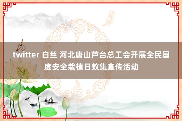 twitter 白丝 河北唐山芦台总工会开展全民国度安全栽植日蚁集宣传活动