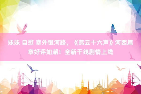 妹妹 自慰 塞外银河路，《燕云十六声》河西篇章好评如潮！全新干线剧情上线