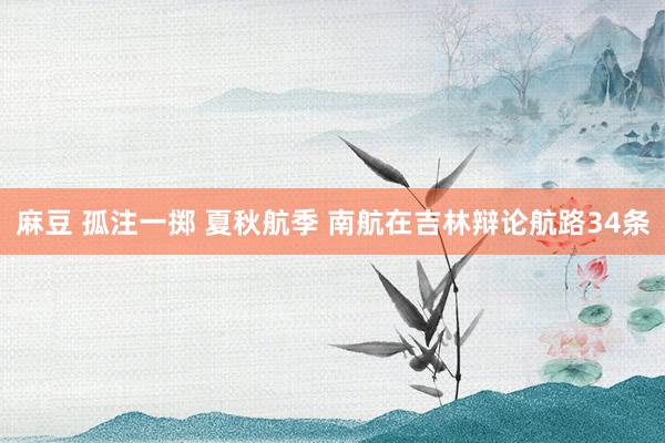 麻豆 孤注一掷 夏秋航季 南航在吉林辩论航路34条
