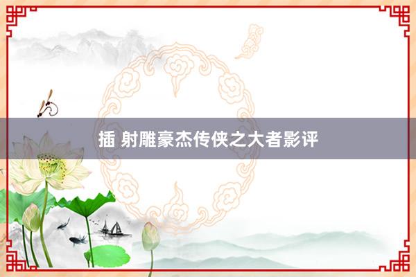 插 射雕豪杰传侠之大者影评