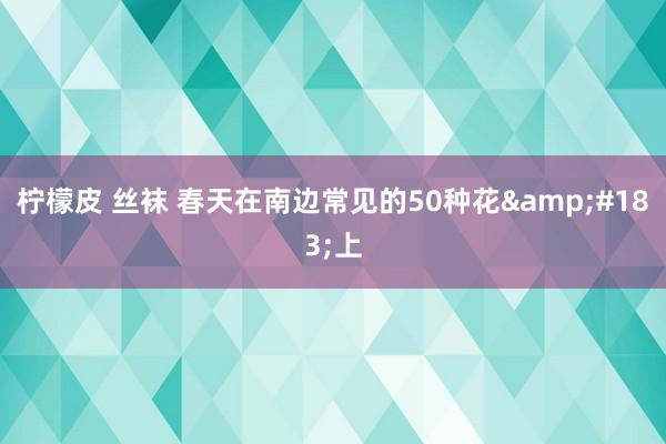 柠檬皮 丝袜 春天在南边常见的50种花&#183;上