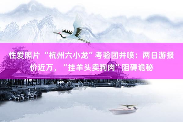 性爱照片 “杭州六小龙”考验团井喷：两日游报价近万，“挂羊头卖狗肉”阻碍诡秘