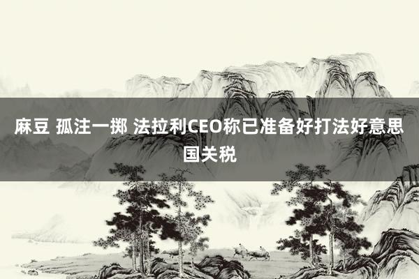 麻豆 孤注一掷 法拉利CEO称已准备好打法好意思国关税